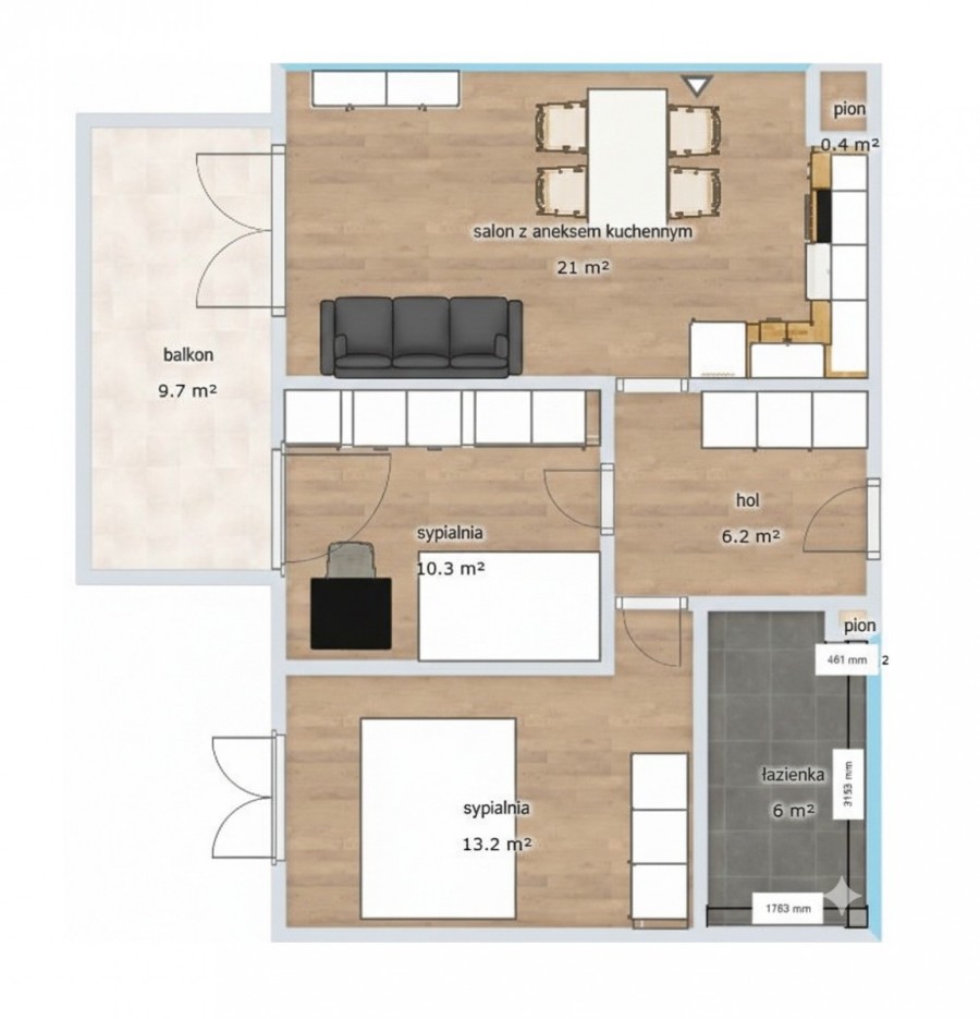Warszawa, Praga-Południe Gocław, Gen. Tadeusza Bora-Komorowskiego, 3 pokoje | Osiedle Saska | Balkon | Garaż |Ochrona