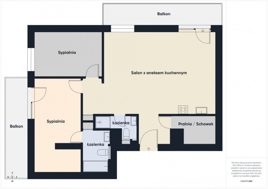 Warszawa, Wola, Gumińska, Dwa balkony / Widok na centrum / Stacja Wola