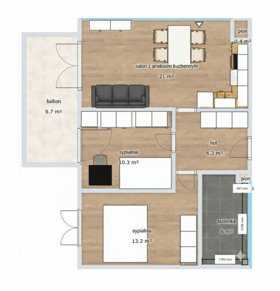 Warszawa, Praga-Południe Gocław, Gen. Tadeusza Bora-Komorowskiego, 3 pokoje | Osiedle Saska | Balkon | Garaż |Ochrona