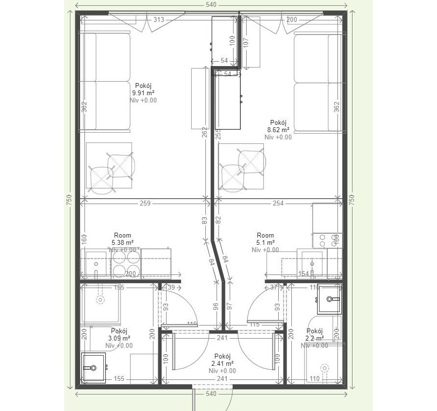 Warszawa, Bielany Wrzeciono, Szegedyńska, 36,5 m² | 2 niezależne studia | gotowe pod wynajem