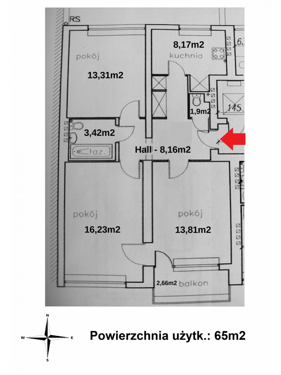 Warszawa, Śródmieście, Nowogrodzka, Nowogrodzka - 65m2 - 3 pokoje