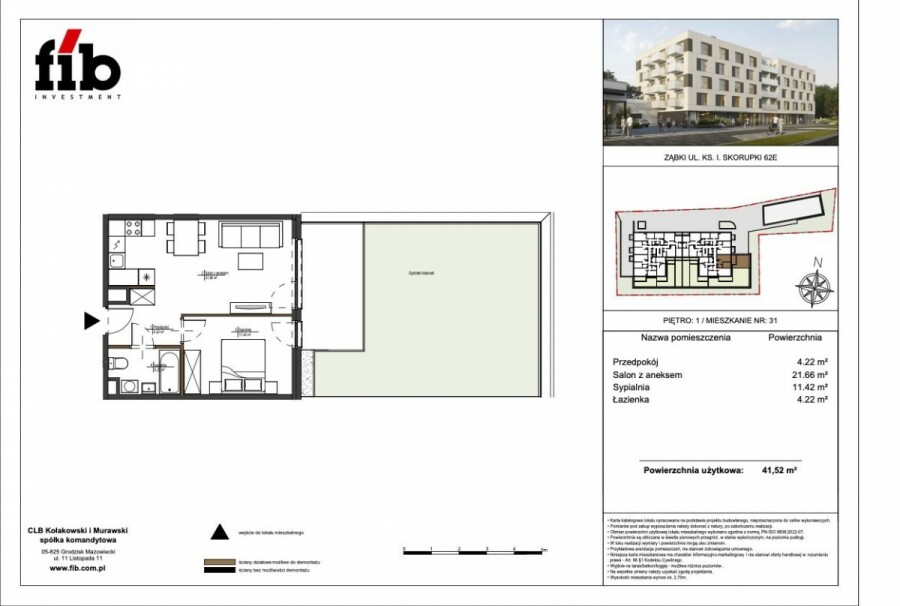 powiat wołomiński, Ząbki, Ks. Ignacego Skorupki, 2 pokoje | Taras 56 m2 | garaż | komórka