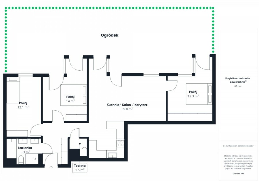 Warszawa, Bemowo Chrzanów, Batalionów Chłopskich, Designerskie mieszkanie 86 m² z ogrodem 135 m²