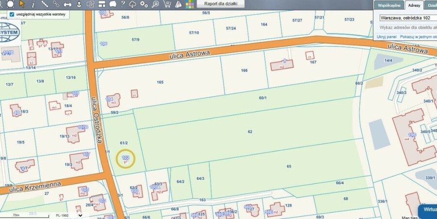 Warszawa, Białołęka, Ostródzka, Ostródzka 2445m2 MPZP MN/U