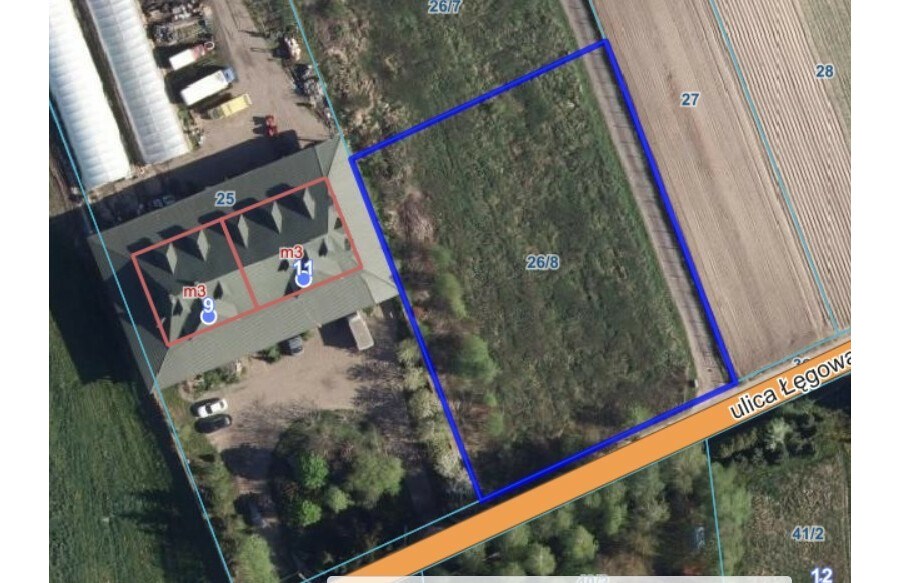 Warszawa, Wilanów Powsin, Łęgowa, Powsin | 2498 m² | WZ na 2 budynki dwulokalowe