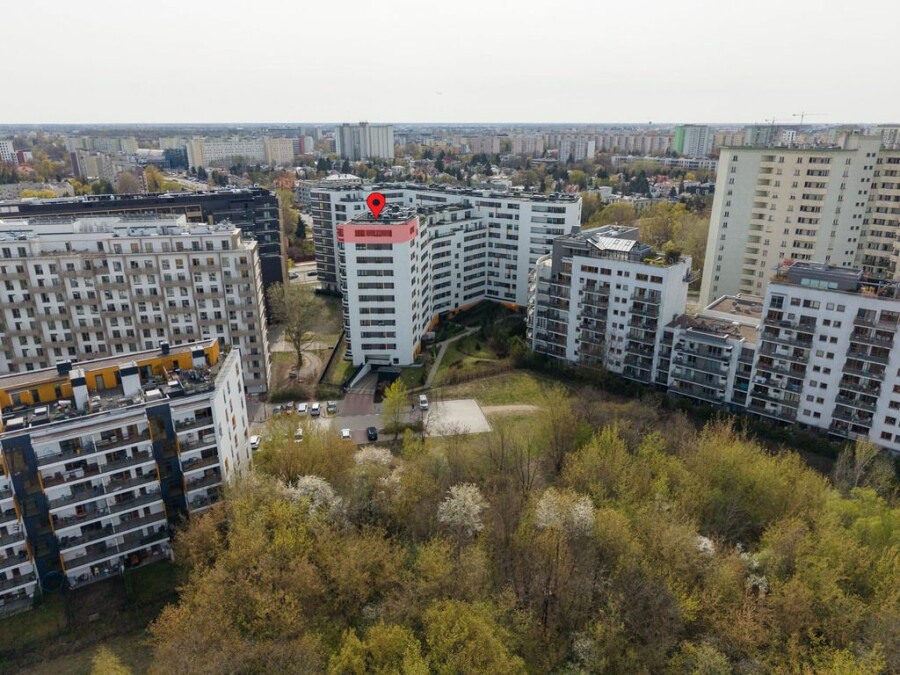Warszawa, Mokotów, Bukowińska, Ostatnie piętro Metro Cisza i zieleń za oknem