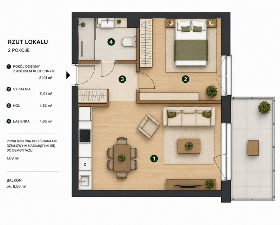 Warszawa, Wesoła Stara Miłosna, Apartament w zielonej części Warszawy