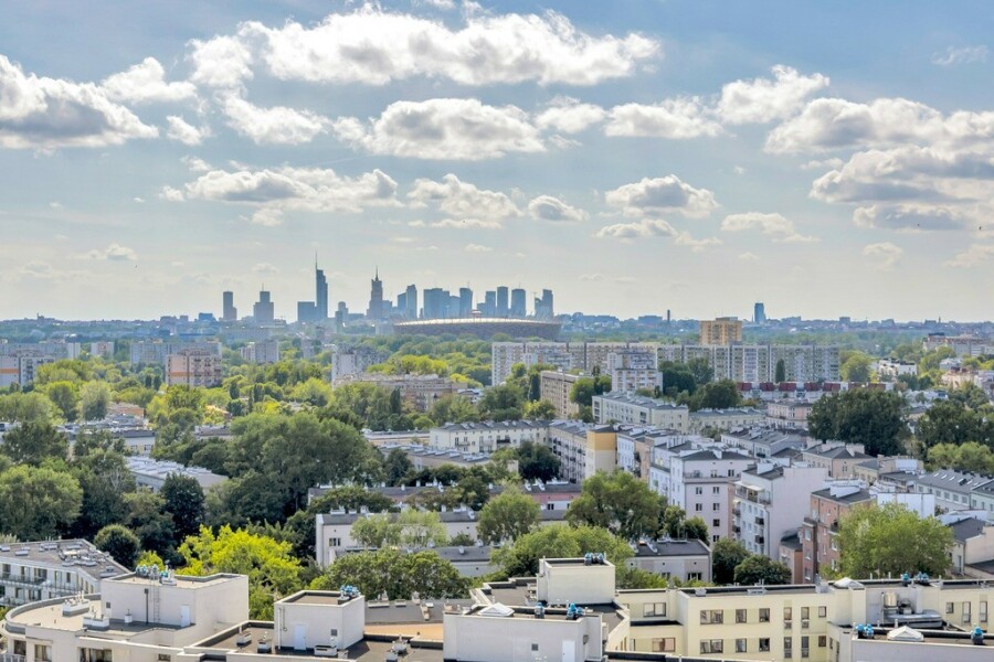 Warszawa, Praga-Południe, Grochowska, 14 piętro Panorama Warszawy Rondo Wiatraczna