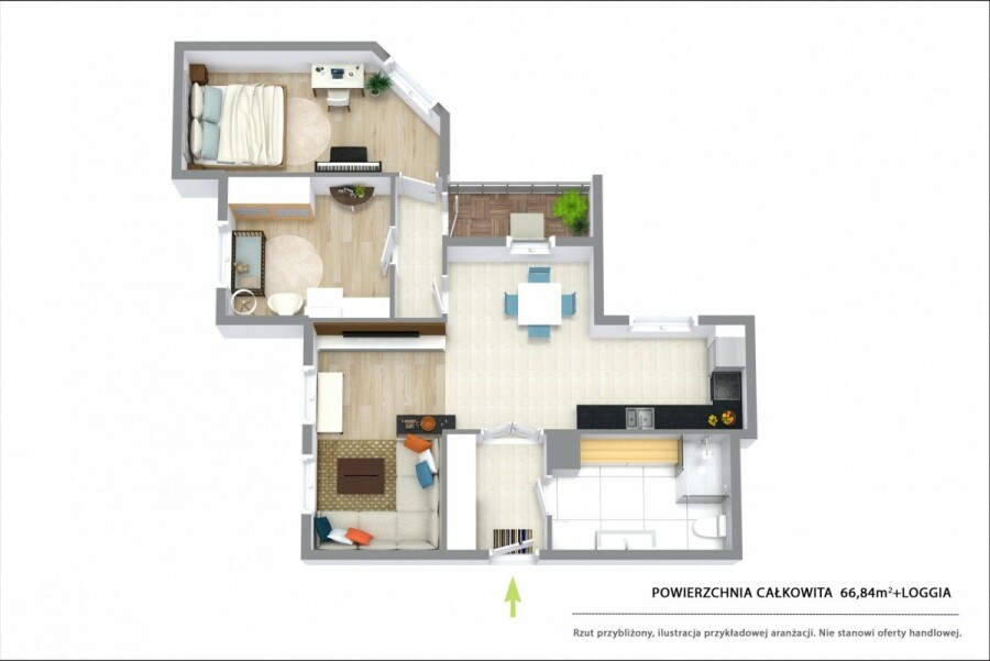 Warszawa, Bemowo, Powstańców Śląskich, 3 pokoje | loggia | klimatyzacja | umeblowane