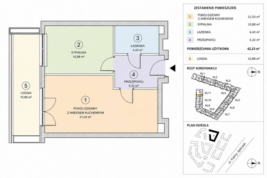 Warszawa, Żoliborz, Kaliny Jędrusik, 2 pokoje | Żoliborz Artystyczny | Loggia 10,88 m²