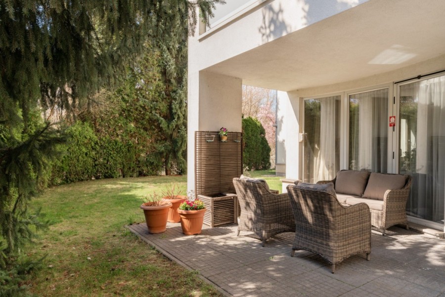 Warszawa, Mokotów Stegny, Aleja Wilanowska, Apartament z ogrodem w inwestycji Park Wilanowski
