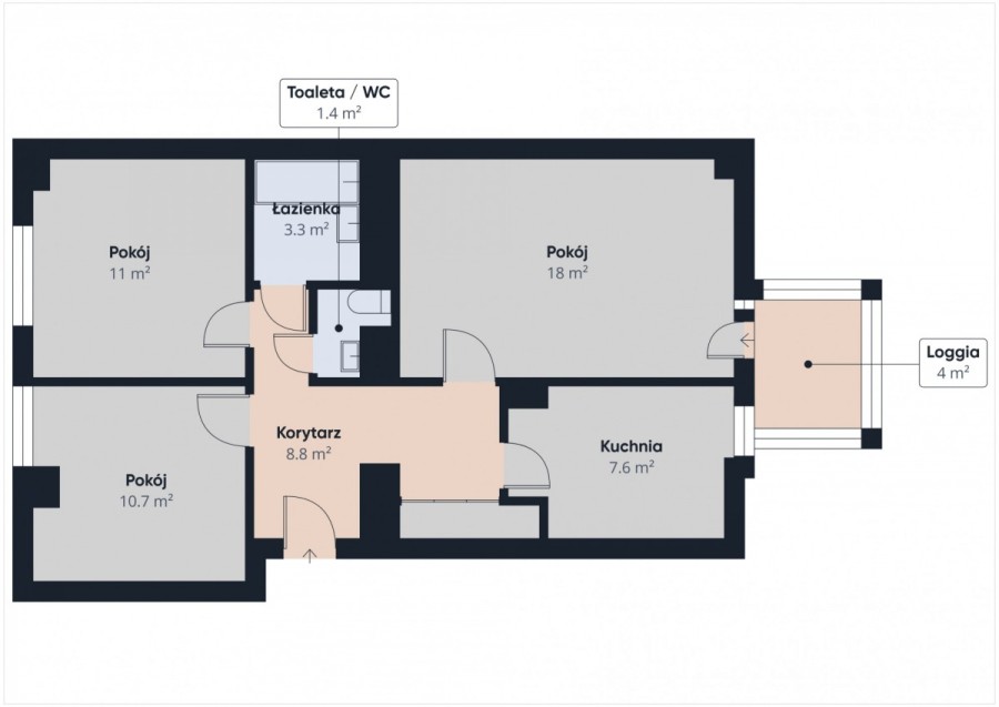 Warszawa, Żoliborz Marymont-Potok, Adama Mickiewicza, 65m2, 3 pokoje, loggia, do remontu, Żoliborz